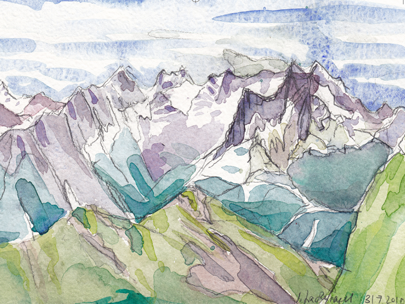 westhorizont mit crispalt,piz giuv,piz nair Nr.4